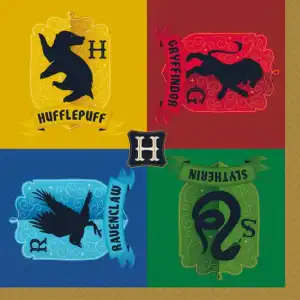 Servietten Harry Potter Häuser 33x33cm 16er, Amscan