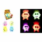 Pufferball leuchtend 9cm sortiert, 4 verschiedene Farben