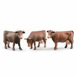 Tierfigur Kuh 3fach sortiert braun, Kopf rechts, unten,...