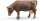 Tierfigur Kuh 3fach sortiert braun, Kopf rechts, unten, links,
