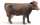 Tierfigur Kuh 3fach sortiert braun, Kopf rechts, unten, links,