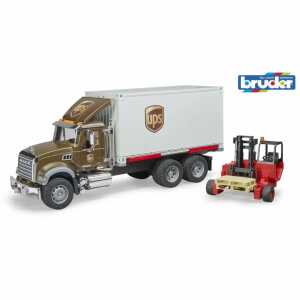 bruder Logistik-LKW UPS MACK Granite Stapler 1:16 mit Mitnahmestapler