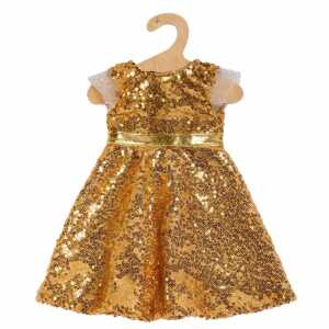 Kleid Goldstar Gr.28-35cm, für Puppen und Plüschtiere, Klettverschluss