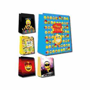 Geschenktasche Smily 23x18x10cm sortiert, 5 verschiedene Motive