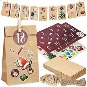 Adventskalender zum Selberbasten, 24 Kalendertüten KraftPap 14 x 22cm
