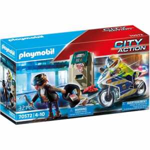 playmobil CITY ACTION Polizeimotorrad Verfolgung d Geldräubers ab 4 J