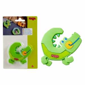 HABA Greifling Kroko mit Rillen grün, aus Silikon, ab 6 Monaten