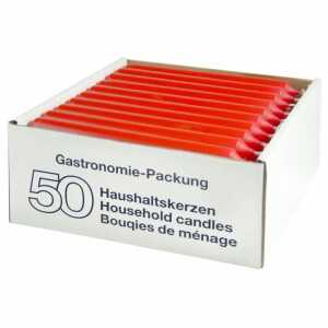 Haushaltskerzen 21x195mm rot 50er