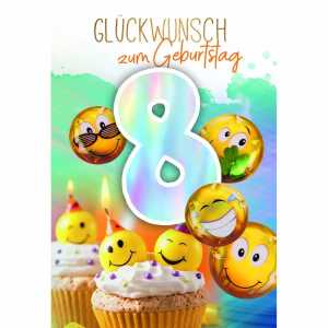 Zahlenkarte Kinder 8. Geburtstag 4016723013087