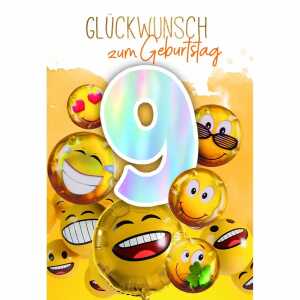 Zahlenkarte Kinder 9. Geburtstag 4016723013094