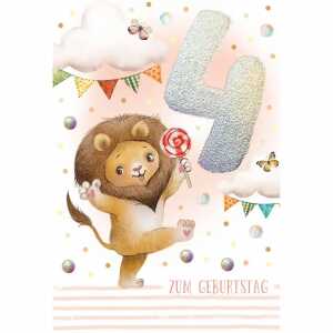 Zahlenkarte Kinder 4. Geburtstag 4016723026049