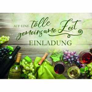 Einladungskarten Wein 5er mit Umschlag