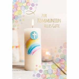 Glückwunschkarte Kommunion brennende Kerze