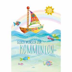 Glückwunschkarte Kommunion Schiff