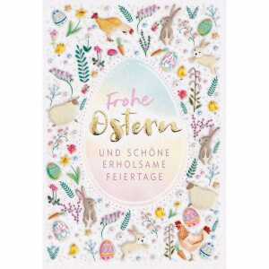 Klappkarte Ostern Osterei und Symbole