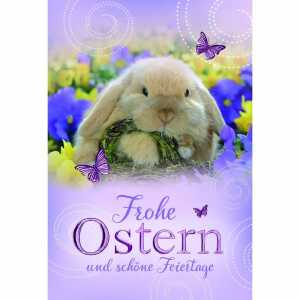 Klappkarte Ostern Hase im Gras