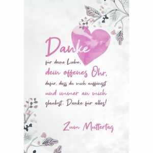 Klappkarte Muttertag Herz und Spruch