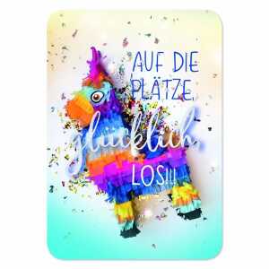 Postkarte Glittereffekt Pinata