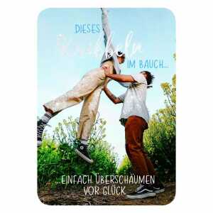 Postkarte Glittereffekt Dieses Kribbeln im Bauch