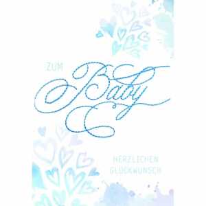 Glückwunschkarte zum Jungen blau