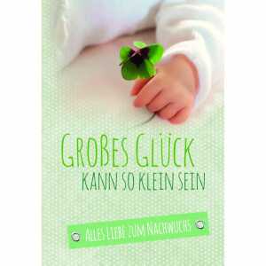 Glückwunschkarte zum Baby Kleeblatt 4016723310926