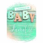 Glückwunschkarte zum Baby Buchstaben auf Holz, mit...