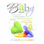 Glückwunschkarte zum Baby Herz und Nukel