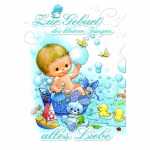 Glückwunschkarte zum Baby Junge im Boot