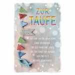 Glückwunschkarte Taufe Wimpelkette, mit Glittereffekt,