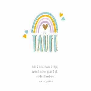 Glückwunschkarte Taufe Regenbogen