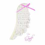 Glückwunschkarte Taufe Mädchen Engelsflügel