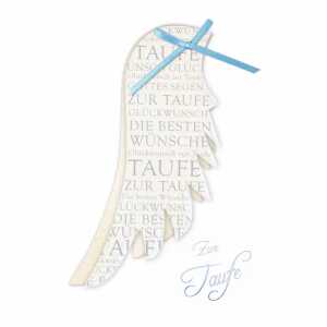 Glückwunschkarte Taufe Jungen Engelsflügel