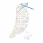 Glückwunschkarte Taufe Jungen Engelsflügel