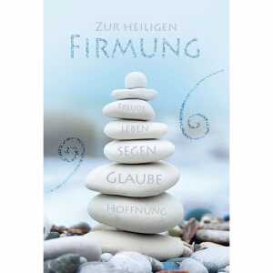 Glückwunschkarte Firmung Steine mit Glittereffekt
