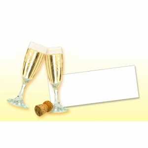 Tischkarten Sektgläser 6er rundbogen