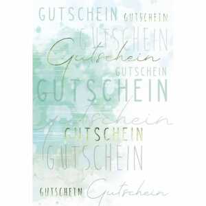 Gutscheinkarte grün mit Schrift