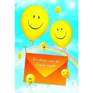 Geldscheinkarte Ballons Regenbogen