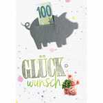 Geldscheinkarte Schwein Filzteil zum Geld stecken