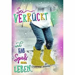 Klappkarte Happy Life mit Glittereffekt
