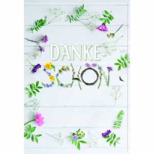 Dankeskarte Blumen Druckkarte weißer Karton 4016723412033