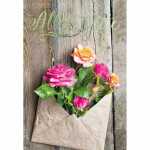 Klappkarte Alles Gute Rosen im Briefumschlag