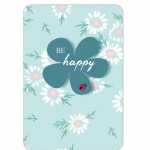 Klappkarte be happy mit aberundeten Ecken