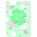 Glückwunschkarte Kleeblatt weißer Karton