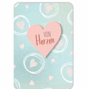 Klappkarte von Herzen mit aberundeten Ecken