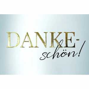 Dankeskarte Schriftzug Druckkarte weißer Karton