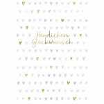 Glückwunschkarte Herzen Druckkarte weißer...