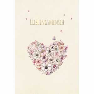 Klappkarte Rosen Herz Lieblingsmensch