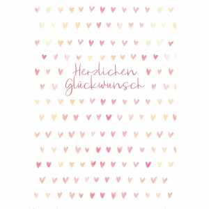 Glückwunschkarte Herzen Druckkarte weißer Karton 4016723413719