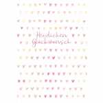 Glückwunschkarte Herzen Druckkarte weißer...