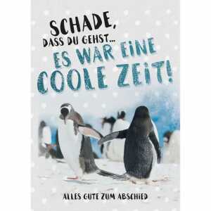 Klappkarte Abschied A4 Pinguine